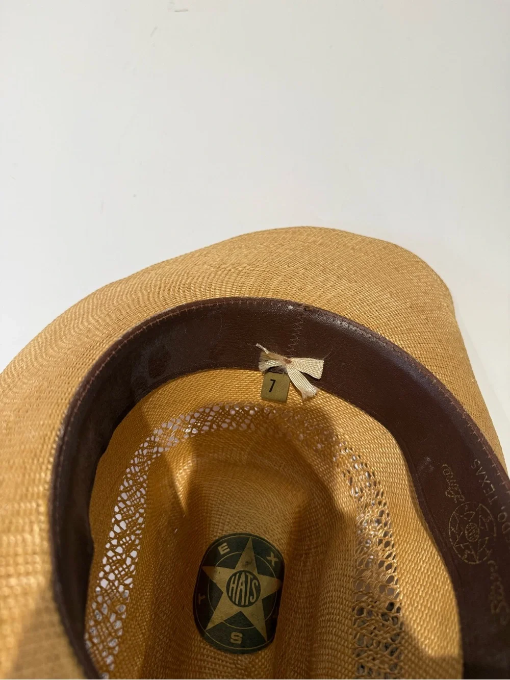 Texas Hats Straw Cowboy Hat Woven Western Sun Hat Accent Feather Band Size 7